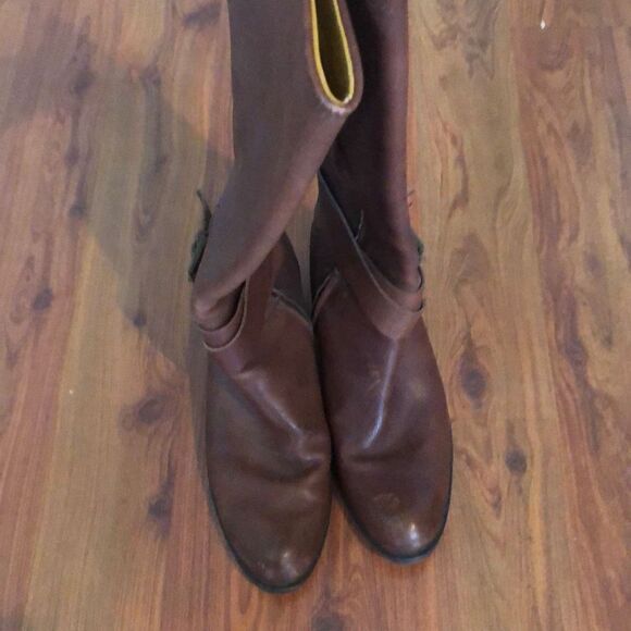 Pollini Brown high leather Moto boots size 8 - Picture 2 of 7